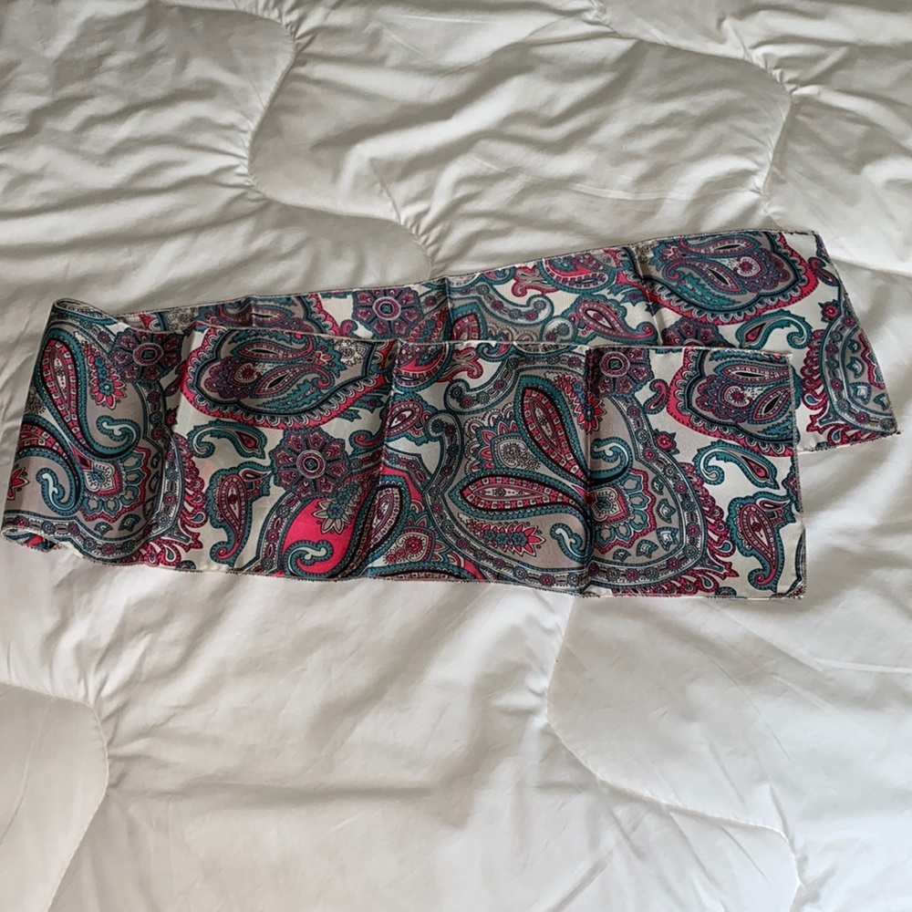 Vintage Pink and Teal Paisley Printed Scarf